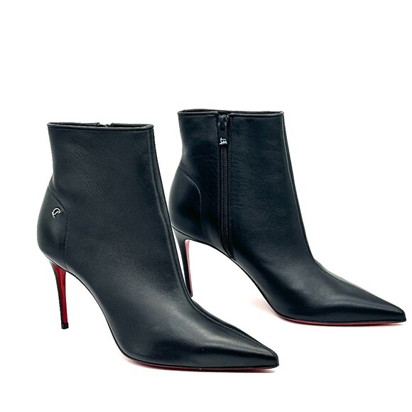 Christian Louboutin SPORTY KATE BOOTY 85 Leather Ankle Boots Heels - Picture 12 of 16